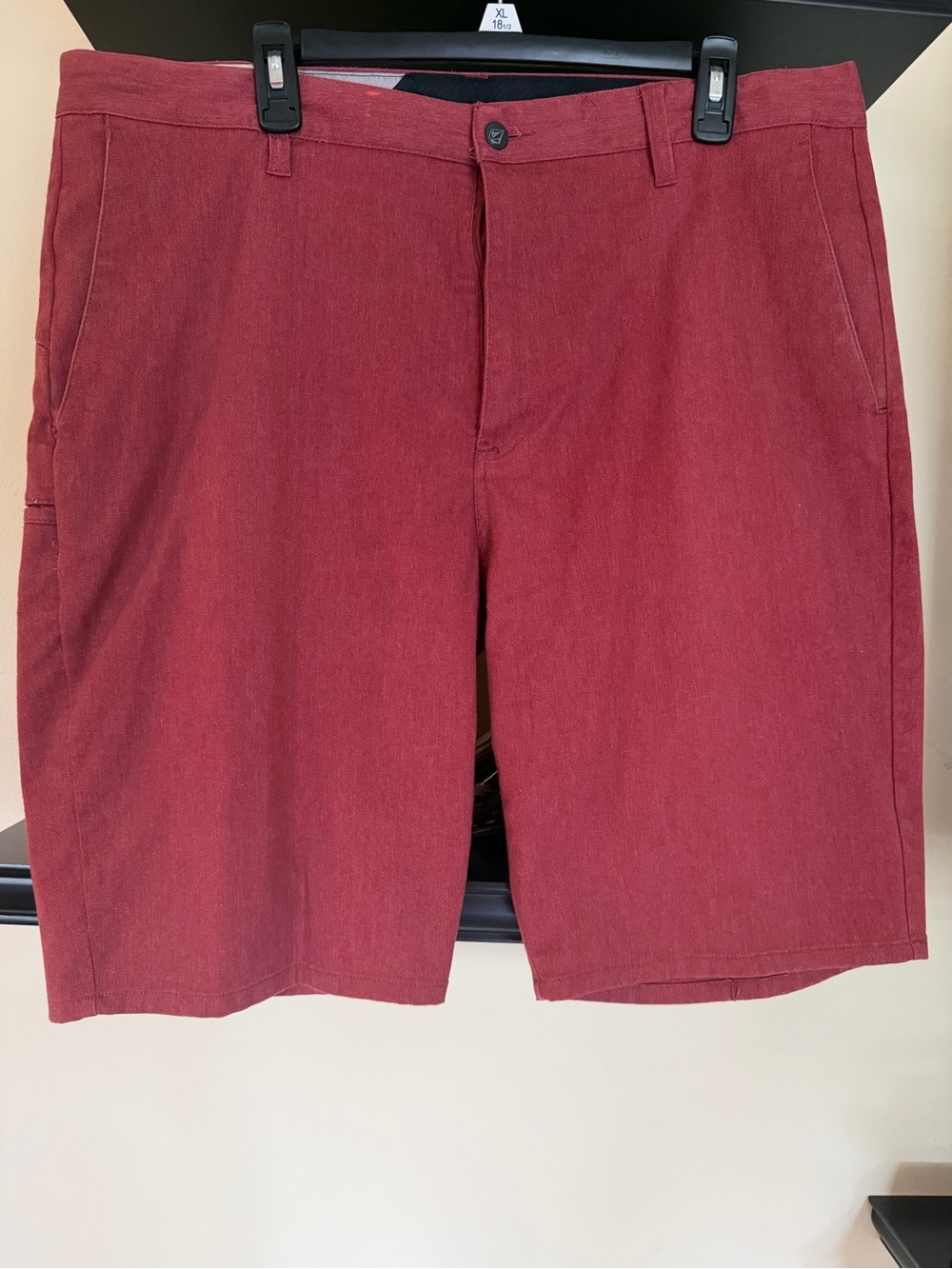 Volcom Men's Brick Red Flat Front Shorts